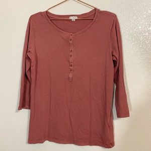 GAP Rustic Red Pima Cotton Tee Three Quarter Sleeves Size Small